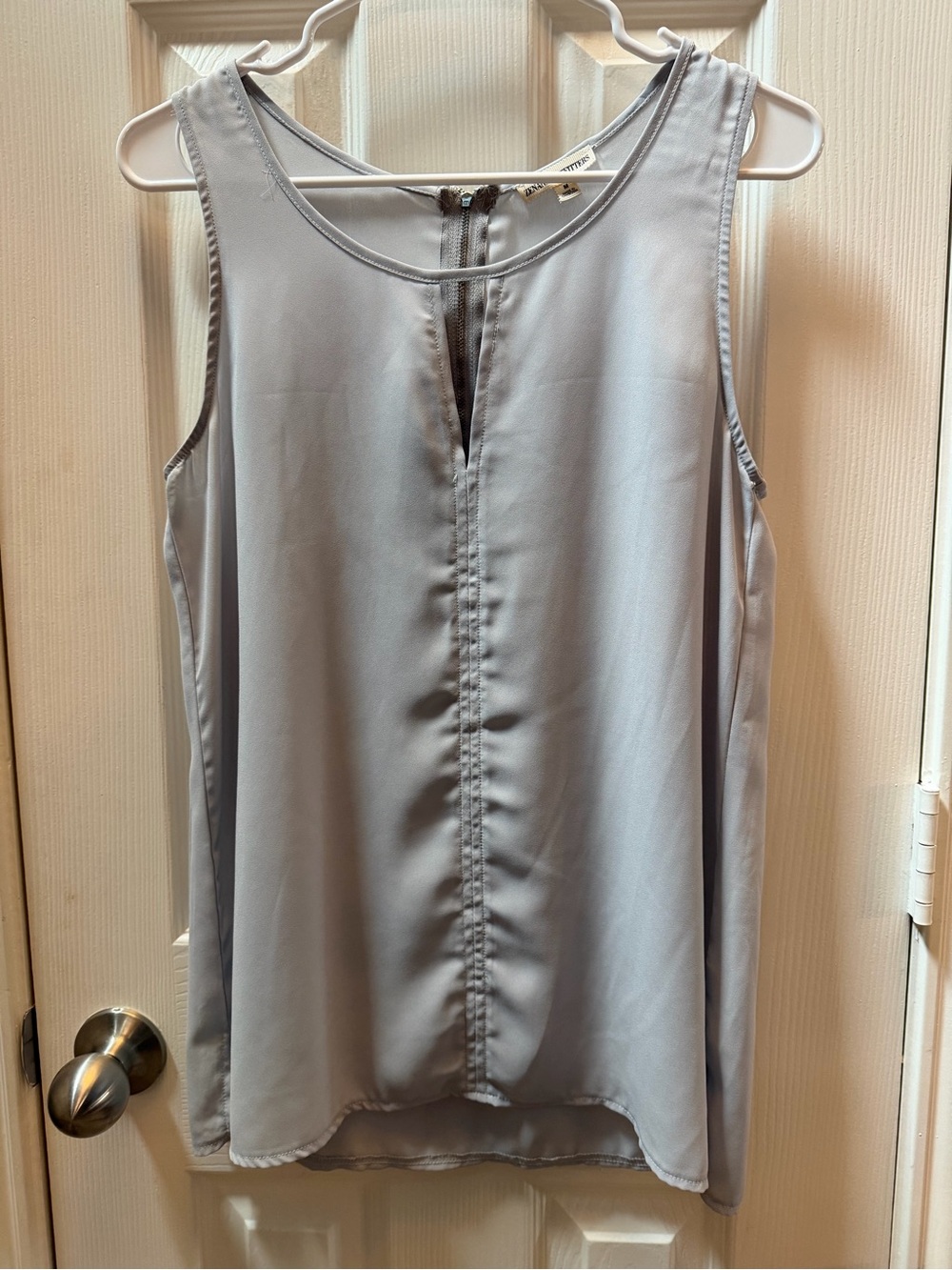 Zenana Outfitters Light Steel Gray Sleeveless Keyhole Camisole